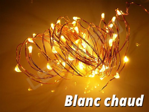 1M 10LED Blanc chaud Guirlande lumineuse LED en fil de cuivre (5M), à  piles, féerique, pour vacances, noël, m