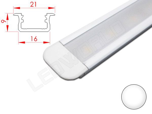 Réglette LED Encastrable Profilé aluminium-21x9mm-Couleur Noire