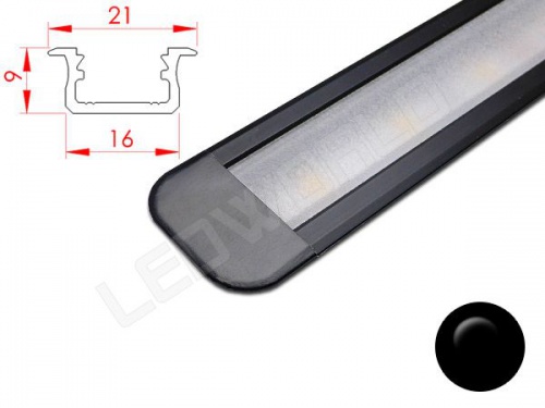 Réglette LED Encastrable Profilé aluminium-21x9mm-Couleur Noire