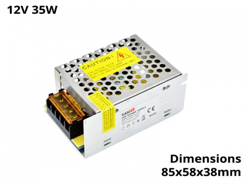 Alimentation Transformateur é découpage spéciale LED 36 Watts 12V IP20 -  Metal