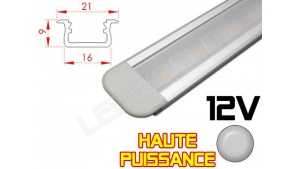 Réglette LED Encastrable Haute Puissance 21x9mm - Couleur Alu Camping Car/Utilitaire 12V