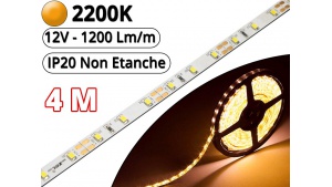 Ruban Led Pro Blanc Extra Chaud 2200K - 4 mètres - IP20