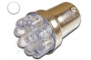 Ampoule P21W / BA15S - 9 leds Ø 5mm - Blanc 6000K - 24V