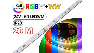 Kit Ruban Led RGB CCT (RGBW+WW) - Pro 30 Mètres - 24V - 60L/M-24 W/M-IP20